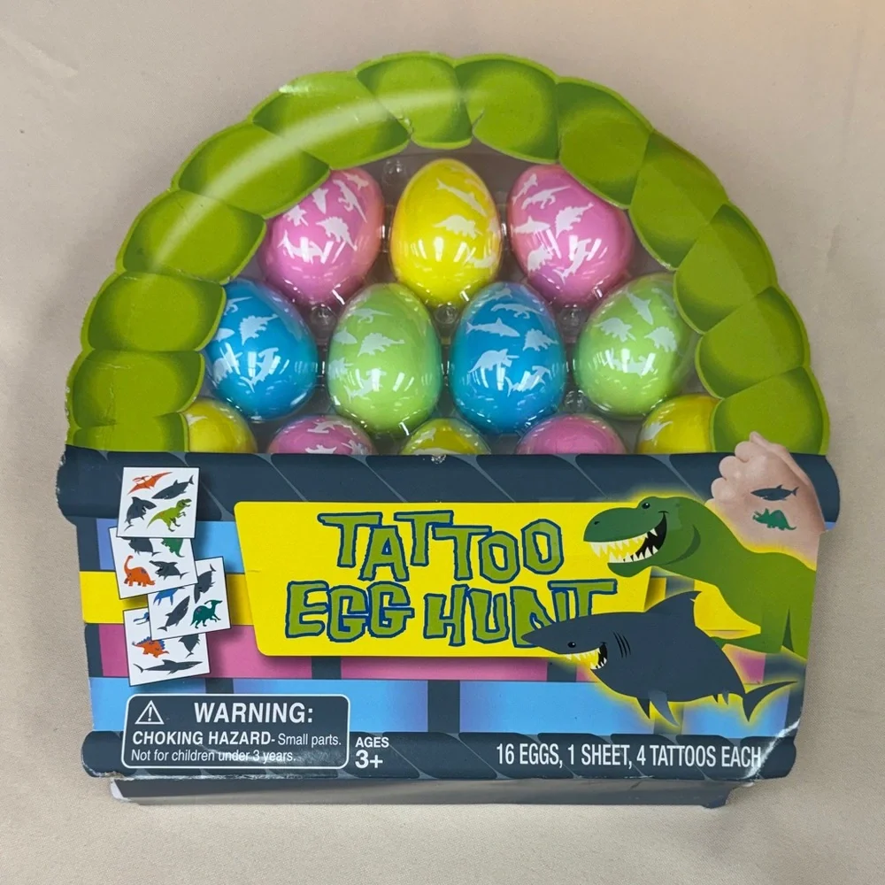 Tattoo Egg Hunt Plastic Easter Eggs - Pastel Multi